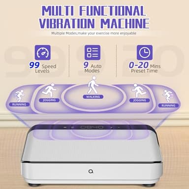 Vibration Plate Exercise Machine | with Bluetooth for Lymphatic Drainage | 400lbs Capacity with 9 Preset Modes & 99 Speed | Home Gym Equipment for Whole Body Vibrating Workout | Weight Loss & Toning - Image 2