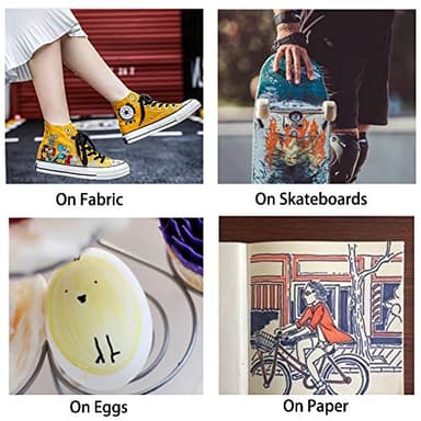 Shuttle Art 30 Colors Permanent Markers, Fine Point, Assorted Colors, Works on Plastic,Wood,Stone,Metal and Glass for Kids Adult Coloring Doodling Marking - Image 7