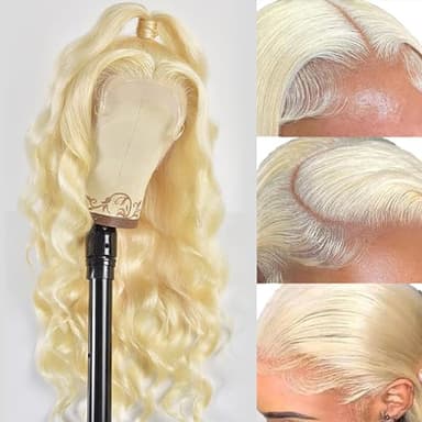 SEMANK 613 13x6 Lace Front Wig Human Hair 26 Inch Blonde Wig Human Hair 200% Density Body Wave Lace Front Wigs Pre Plucked 613 Lace Front Wig Blonde HD Lace Frontal Wig - Image 2
