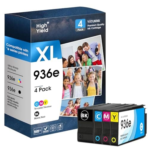 YATUNINK 936XL 936e Ink Cartridges Combo Pack Compatible for HP 936 Ink Cartridges Work with OfficeJet 9122e; OfficeJet Pro 9110b, 9125e, 9128e, 9130b, 9135e; OfficeJet Pro Wide Format 9730e (4 Pack) - Image 1