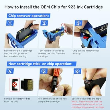 923 Ink Cartridges Combo Pack Replacement for HP 923 Ink Cartridges Work with OfficeJet 8120 8122e 8123 OfficeJet Pro 8130 8135e 8138e 8139e Printer Without Chip (4 Pack) - Image 6