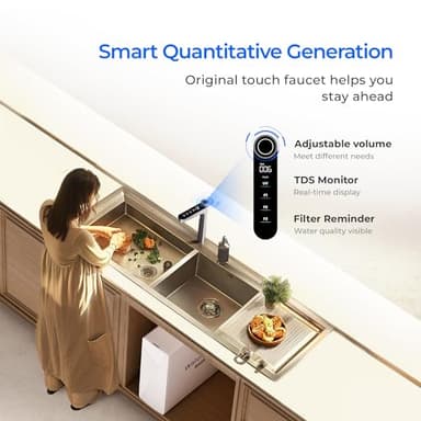 Waterdrop X12-Alkaline Mineral pH+ Reverse Osmosis System, NSF/ANSI 42&58&372 Certified, 1200 GPD RO Water Filter, 11-Stage Filtration Tankless RO System, 3:1 Pure to Drain, UnderSink, BPA Free - Image 8