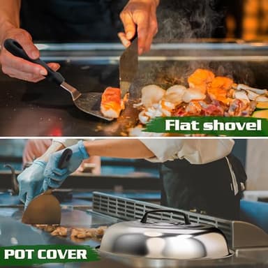 120 Pcs Griddle Accessories Kit for Blackstone - Perfect Flat Top Grill Accessories for Outdoor, Professional Round Melting Dome with Cast Iron Smash Burger Press for Barbecue. - Image 4