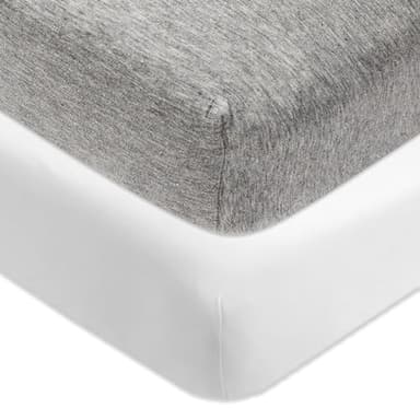 HonestBaby unisex-baby Classics Fitted Crib Sheets Set Standard Mattress, 100% Organic Cotton Baby Boys, Girls, Neutral, 2 Pack - Watercolor World, One Size - Image 1
