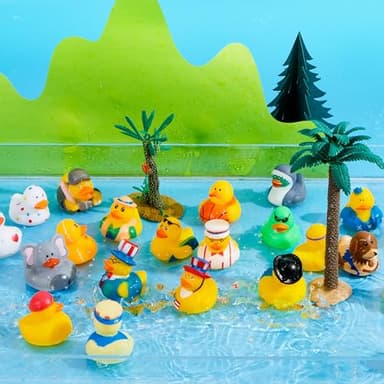 JOYIN 240 Pcs Rubber Ducks, Random Assortment Ducks Bulk with Mesh Carry Bag, Mini Rubber Duckies for Baby Bath Toys, Kids Toddler Summer Pool Toys Birthday Gifts Party Favors - Image 8