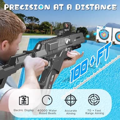 SOFITEN Electric Gel Ball Blaster High Speed 200+FPS Automatic Blaster 100+ Feets Battery Display Foldable Stock Modular Battery with 40,000 Gel Balls Outdoor Games Summer Gifts Ages 14+ - Image 2