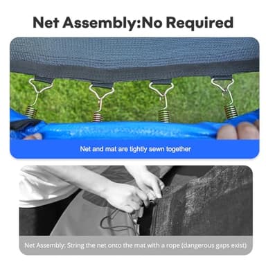 Zupapa 1500LBS Weight Capacity Rectangle Trampoline 10x17FT 9X15FT 8X14FT Outdoor Square Gymnastics Trampolines for Kids Adults Long Large Big Rectangular Tumbling Trampolin - Image 7