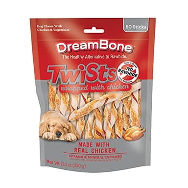 DreamBone Twist Sticks, Wrapped With Real Chicken, Rawhide-Free Chews For Dogs, 50 Count - Image 1