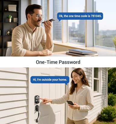 Veise Fingerprint Door Lock Set, Keyless Entry Door Lock, Front Handle Set, Electronic Keypad Deadbolt with Lever Handle, 2 Keys, Auto-Locking, One-time Codes, Easy to Install, Matte Black - Image 8