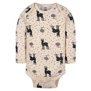 Gerber Baby 6 Pack Long-Sleeve Onesies Bodysuit, Moose, 12 Months - Image 5