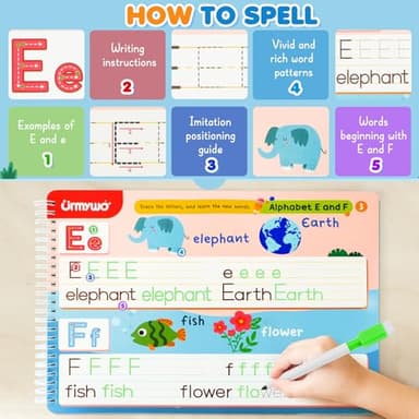 Preschool Learning Activities Kindergarten Workbooks, Toddler Alphabet Learning Educational Toys for 2 3 4 5 Year Old, Pre k Montessori Handwriting Practice, Tracing Activity Books for Kids Ages 3-8 - Image 6