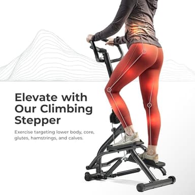 Sunny Health & Fitness Stair Stepper w/Handlebar, Extended Step Range Machine for Climbing Exercise, Compact, Height-Adjustable, Low-Impact & SunnyFit App Enhanced Connectivity – SF-S021001 - Image 2