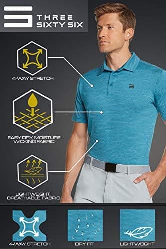 Three Sixty Six Golf Shirts for Men - Dry Fit Short-Sleeve Polo, Athletic Casual Collared T-Shirt - Image 6