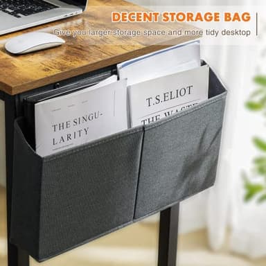 Sweetcrispy Computer Office Desk 48 Inch Kids Student Study Writing Work with Storage Bag & Headphone Hooks Modern Simple Home Bedroom PC Table - Image 7