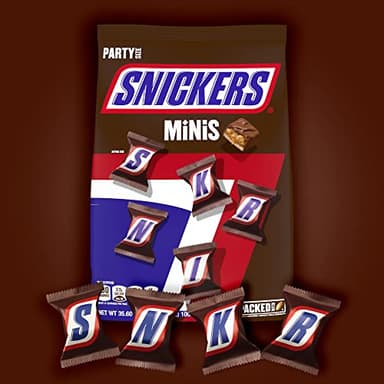 SNICKERS Minis Size Milk Chocolate Candy Bar Bulk Assortment, 35.6 oz Bag - Image 4