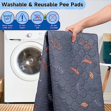 Sunheir Washable Pee Pads for Dogs 72"x72", Extra Large Reusable Puppy Pads Pet Training Pads for Dog Playpen, Waterproof Pee Pads for Puppy Playpen, Whelping Pad, Dog Playpen Indoor - Deep Grey - Image 3