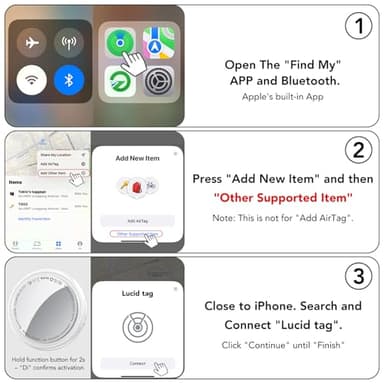 Tracker Tags (White) 4-Pack, Bluetooth Tracker Work with Apple Find My (iOS Only), Key Finder and Item Locator Smart Tag with Protective Case/Key Ring/Lanyard, Tracker Tag for Keys/Luggage/Wallet - Image 9