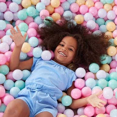 Amazon Basics BPA Free Crush Proof Plastic Ball, Pit Balls with Storage Bag, Toddlers Kids 12+ Months, 1000 Count, 1000 Balls, 6 Pastel Colors - Image 7