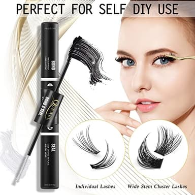QUEWEL Lash Clusters Bond & Seal - Black Lash Glue for DIY Eyelash Extensions, Strong Hold & Waterproof - Image 6