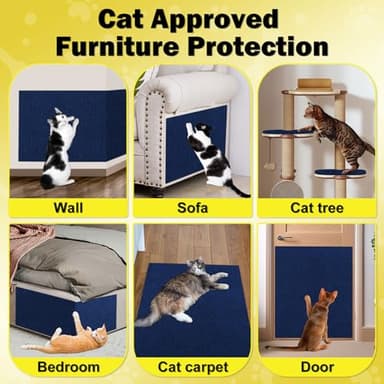 ENONCI 78.7"x15.8" Large Couch Protector from Cat Claws,Anti Scratch Furniture Protector for Cats Corner Wall Scratcher,Replacement for Cat Tree Post Shelves - Image 5
