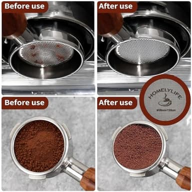 WDT Tools Espresso Puck Screen, 58mm Espresso Accessories Kit - 150μm Puck Screen Set, 0.25mm 316 Stainless Steel 8 Needles Coffee Distribution Stirrer, 58mm Portafilter Dosing Ring for Barista Black - Image 5