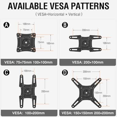 ELIVED UL Listed Full Motion TV Monitor Wall Mount for Most 14-42 Inch LED LCD Flat Screen TVs & Monitors, Swivel Tilt Extension Rotation tv Mount Bracket Max VESA 200x200mm, up to 44 lbs. - Image 6
