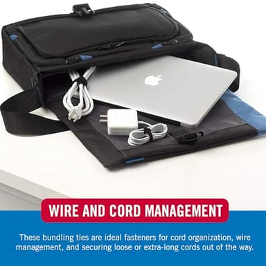 VELCRO Brand 150pk Cable Ties Value Pack, 8in | Stocking Stuffer Gifts for Tech Lovers | For Wire Management and Cord Organizer | Replace Zip Ties with Reusable Straps, Reduce Waste - Image 7