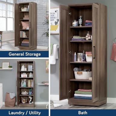Sauder HomePlus Storage Cabinet/ pantry cabinets, Salt Oak finish - Image 8
