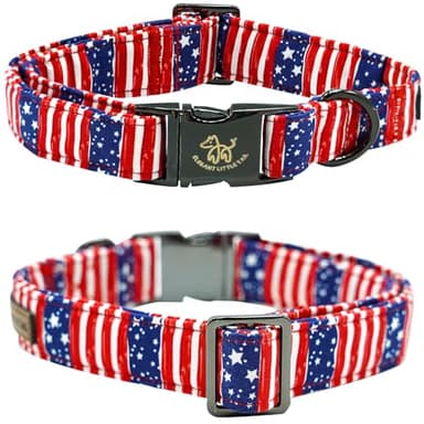Elegant little tail Independence Dog Collar, Holiday Pet Collar with Bow Dog Durable Patriotic Dog Collars Pet Gift Adjustable Dog Collar for X-Small Dogs - Image 3