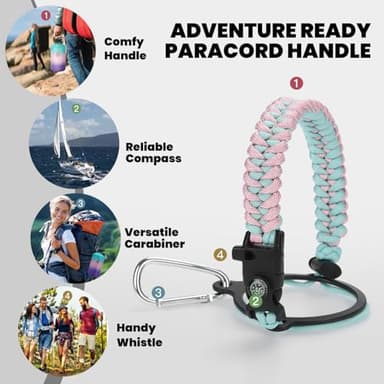 RAYMYLO One Gallon Water Bottle Insulated, Triple Walled Vacuum Stainless Steel (Cold for 48 Hrs), Leak Proof & Non-BPA, Large Water Flask Jug with Paracord Handle & Straw Spout Lids - Image 4