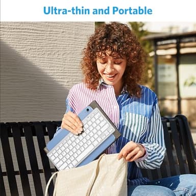 OMOTON Bluetooth Keyboard Compatible with iPad 10th Generation, iPad 10.2 (9th/8th/7th), iPad Pro 13/12.9/11 inch, iPad Air/Mini and More iOS Devices, White - Image 9