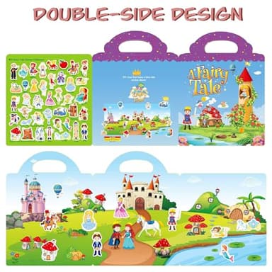 Reusable Sticker Book for Kids, Fairy Stickers Educational Learning Toys Travel Stickers Activity Books for Toddler Girls Boys Age 3+ Birthday Gifts - Image 3
