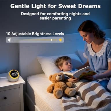 Rohent Sound Machine for Sleeping Adults: Alarm Clocks for Bedrooms, 25 Soothing Sounds, 7 Soft Wake-Up Sounds, 16 Adjustable Volume & Timer, Memory Function - Ideal for Bedroom - Image 7