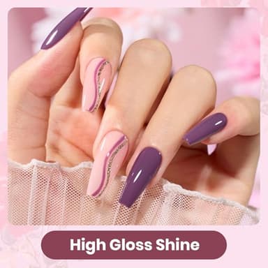 Beetles Burgundy Purple Gel Nail Polish Set - 6 Color Fall Dark Purple Maroon Mauve Plum Gel Polish Kit, Soak Off UV LED Nail Gel for Autumn Manicure Nail Art Gifts for Women - Image 5