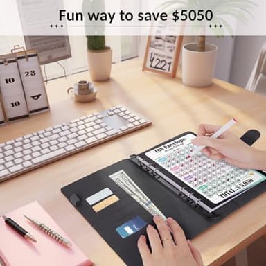 Sooez 100 Envelope Money Saving Challenge Book with 100 Pocket Pre-Numbered & Reusable Laminated Tracker - Image 8