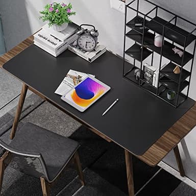 Large Desk Mat 47" x 23.7",Leather Desk mat,Double-Sided Desk Pad,Desk matt for Desktop,Large Mouse Pad,Office Desk mat,Waterproof Desk Blotter pad for Office&Home(Black+Cork) - Image 6