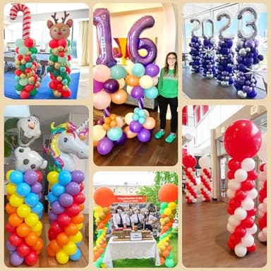Toosci 4 Sets Balloon Column Stand Kit, 7 Feet Height Adjustable Balloon Tower Pillar with Reusable Metal Telescopic Design for Graduation, Wedding, Baby Shower, Birthday Party Decoration - Image 6