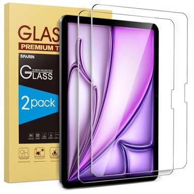 SPARIN Screen Protector for iPad Air 13 Inch M3 2025 & M2 2024 (7th/6th Generation) & iPad Pro 13 Inch M4 7th Gen, Case Friendly/2 Pack Tempered Glass, Support Apple Pencil - Image 1