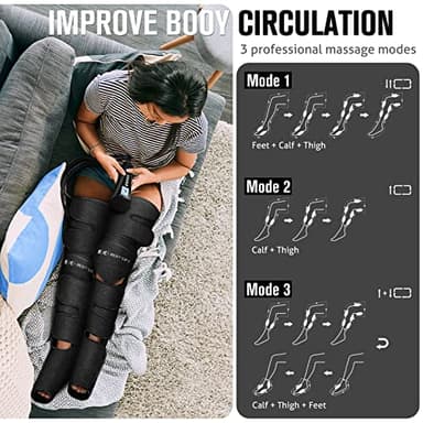 Gifts for Mom, Dad, Men, Women & Loved Ones – Air Compression Leg Massager with Heat – Ideal for Christmas, Mother Day & Father Day – Relieves Muscle Fatigue for Feet, Legs, Calves, Thighs, and Knees - Image 2
