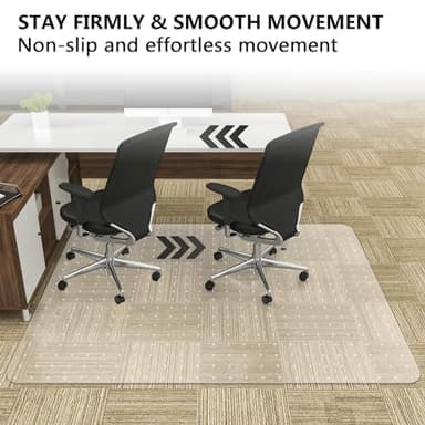 Amyracel Large Chair Mat for Carpet, 60'' x 46'' Clear Computer Desk Chair Mat for Low Pile Carpeted Floors, Easy Glide Plastic Floor Mat for Office Chair on Carpet Protection - Image 4