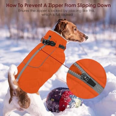 AOFITEE Extra Small Dog Jacket, Waterproof Dog Coat for Winter, Turtleneck Winter Jacket with Back Zipper, Reflective Pet Coat Small Snowsuit, Small Pet Snowsuit Chihuahua, Yorkshire - Image 5