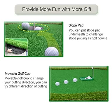 Golf Putting Green, Practice Putting Green Mat, Large Professional Golfing Training Mat for Indoor Outdoor - Image 4