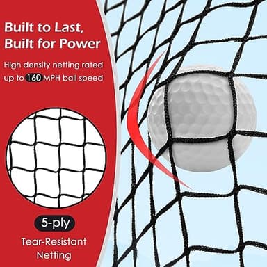 Bearwill Golf Net, 10x7ft Heavy Duty Golf Practice Nets with Mat, Target Cloth, 8 Tees, 6 Balls, Carry Bag for Backyard Driving Chipping Indoor Outdoor Training - Image 2