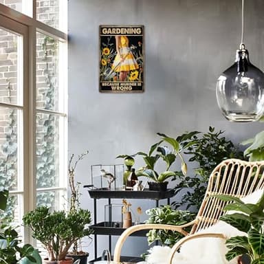 Funny "Gardening Because Murder Is Wrong" Metal Sign: Women's Garden Gift for Yard, Backyard, Patio & Porch Decor, 12" x 8", (263) - Image 6