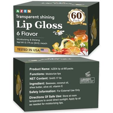 AZEN 60 Pack Lip Gloss Set, Clear Lip Gloss Bulk, Lip Oil for Dry Cracked Lips Moisturizing Hydrating Nourishing with Vitamin E - Image 8