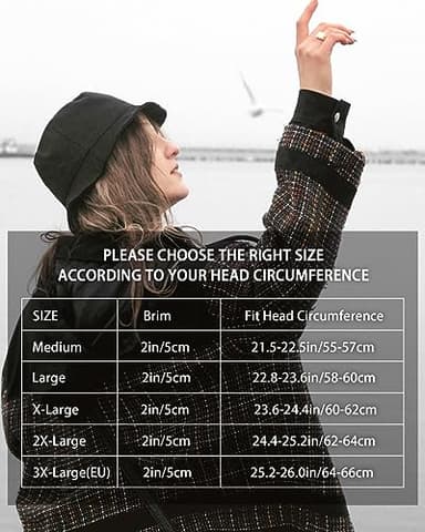 Zylioo XX-Large Reversible Bucket Hat,Oversize Summer Travel Bucket Hats,Wearable Sun Hat for Big Heads 25"-26" - Image 6