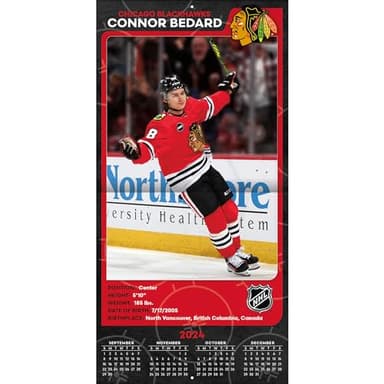 TURNER SPORTS Chicago Blackhawks Connor Bedard 2025 12x12 Player Wall Calendar (25998012239) - Image 3