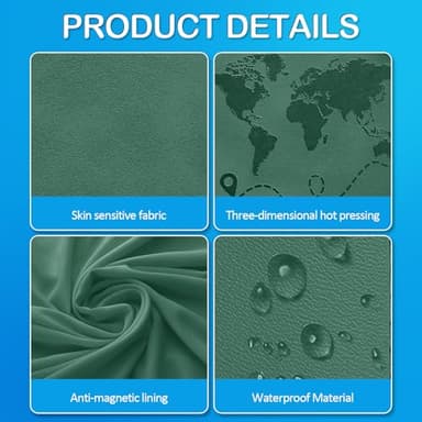 Sovirose Passport Holders, RFID Blocking Credit Card Holder, PU Leather Passport Holders for Travel with Magnetic Buckle, Travel Must Haves Cruise Ship Essentials for Men, Women (Green) - Image 4