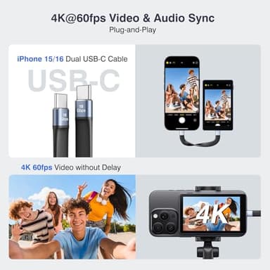 Vlog Selfie Monitor Screen, Magnetic Phone Vlog Selfie Monitor Screen 4K 60fps Bluetooth Remote, Back Camera Monitor for Vlog Live Stream TikTok, Compatible with iPhone & Android - Image 2