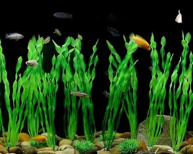 MyLifeUNIT Artificial Seaweed Water Plants for Aquarium, Plastic Fish Tank Plant Decorations 10 PCS (12 Inches Tall, Green) - Image 8